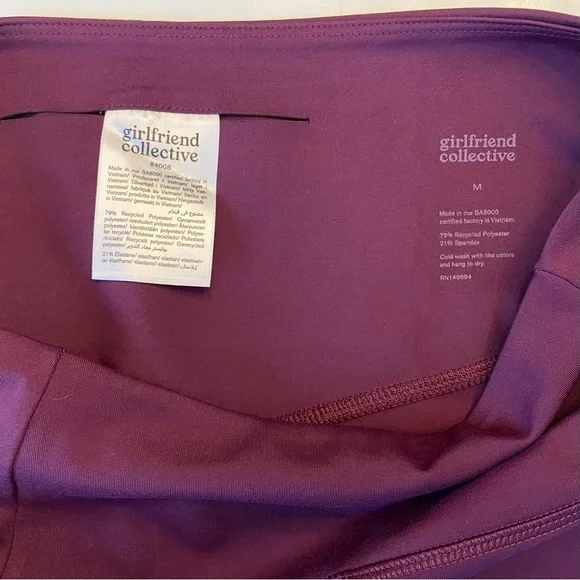 Girlfriend Collective Plum Compressive High Rise Legging Medium Purple Tights - Picture 16 of 16